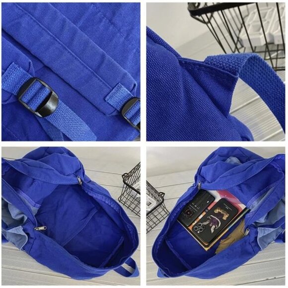 Vintage Canvas Backpack for Women Men Grunge Hippie Boho Patchwork Backpack Coll - Picture 6 of 7